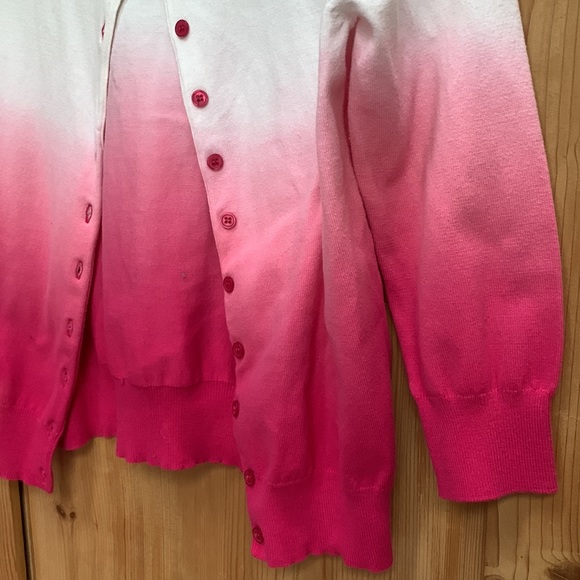 Kenar Barbie Bubblegum Barbicore Pink Ombre Jewel Gem Neck Cardigan Sweater EUC - Picture 4 of 11